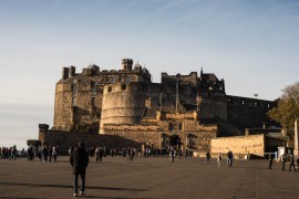 Edinburgh Castle. This area was called the promenade. That junk was built in in the middle ages.